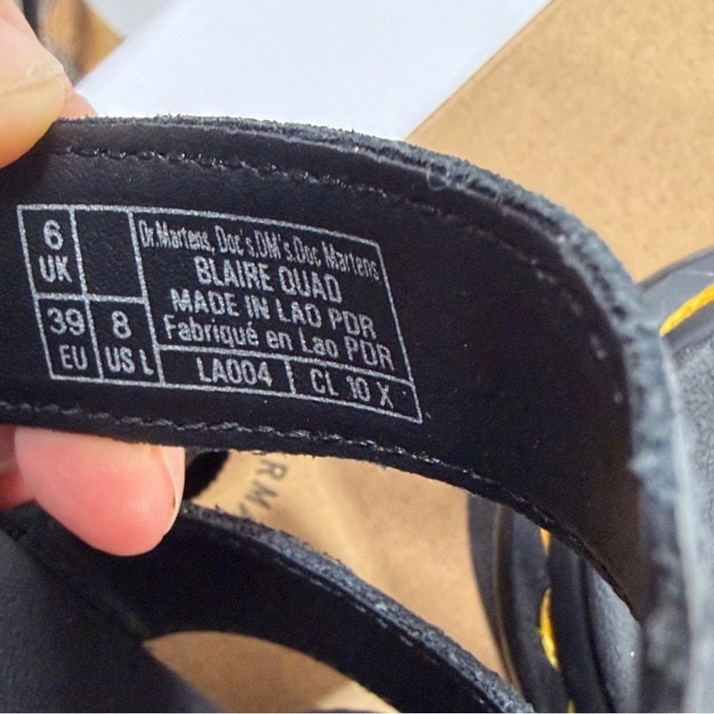Dr. Martens Blaire Quad Black Platform Strappy Sandals Size 8 - Picture 6 of 7